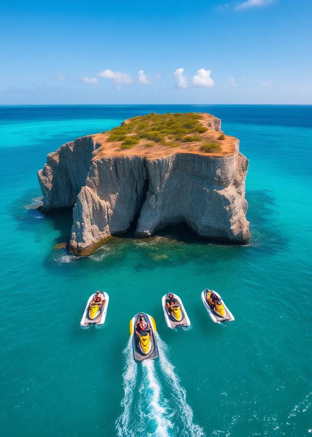 Riders near cliff